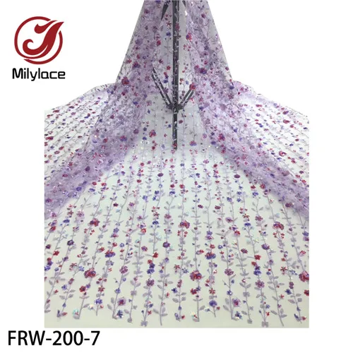 Lovely Silver Flower African Lace Fabric French Lace With Sequins For Dress