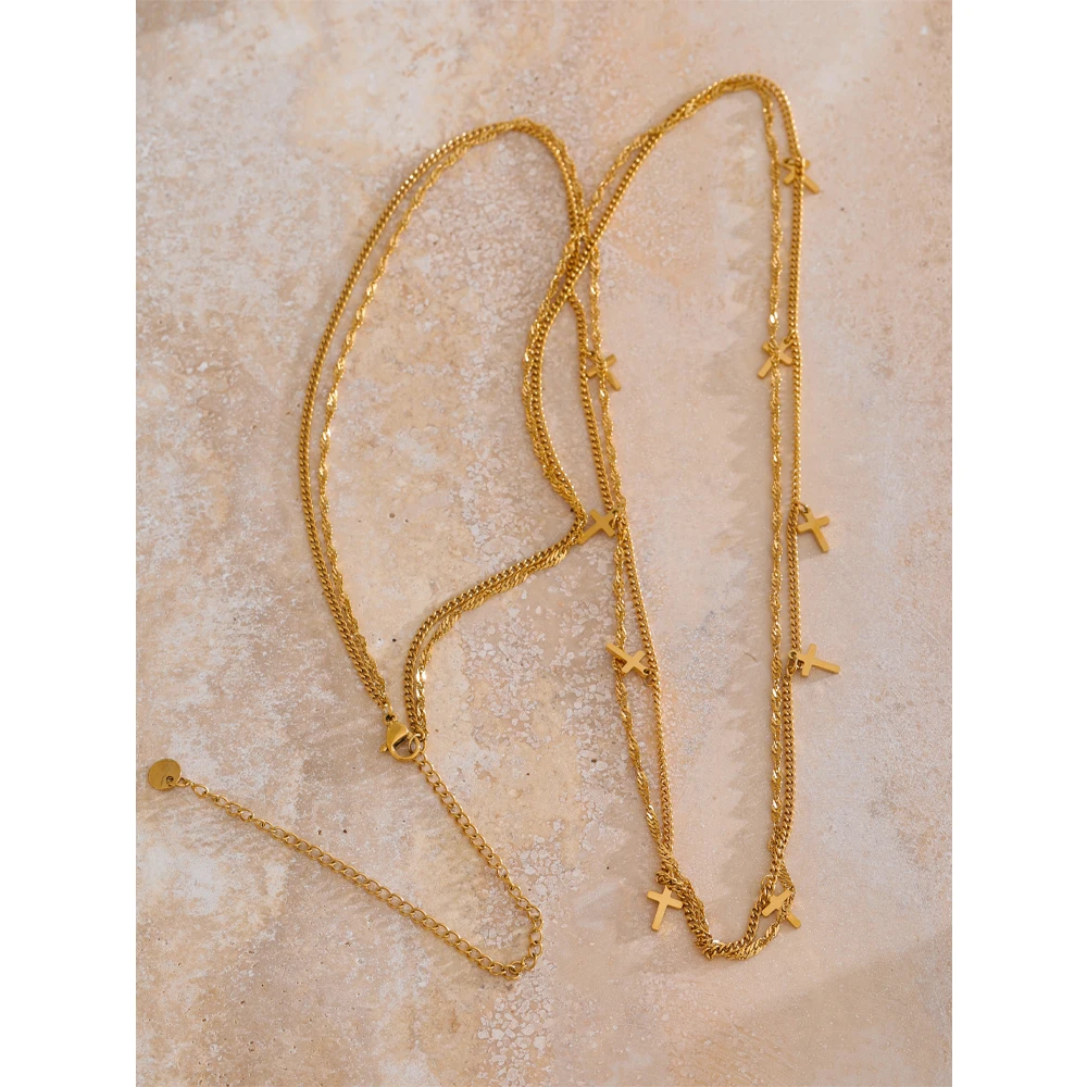 JINYOU 4273 Summer Stylish Stainless Steel Tarnish Free Waist Chain Body Chain for Women Body Accessories with Cross