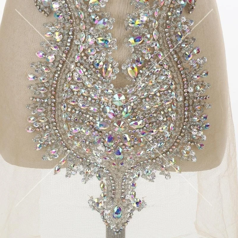 rhinestone bodice applique glass for jewelry clothing design LX-921