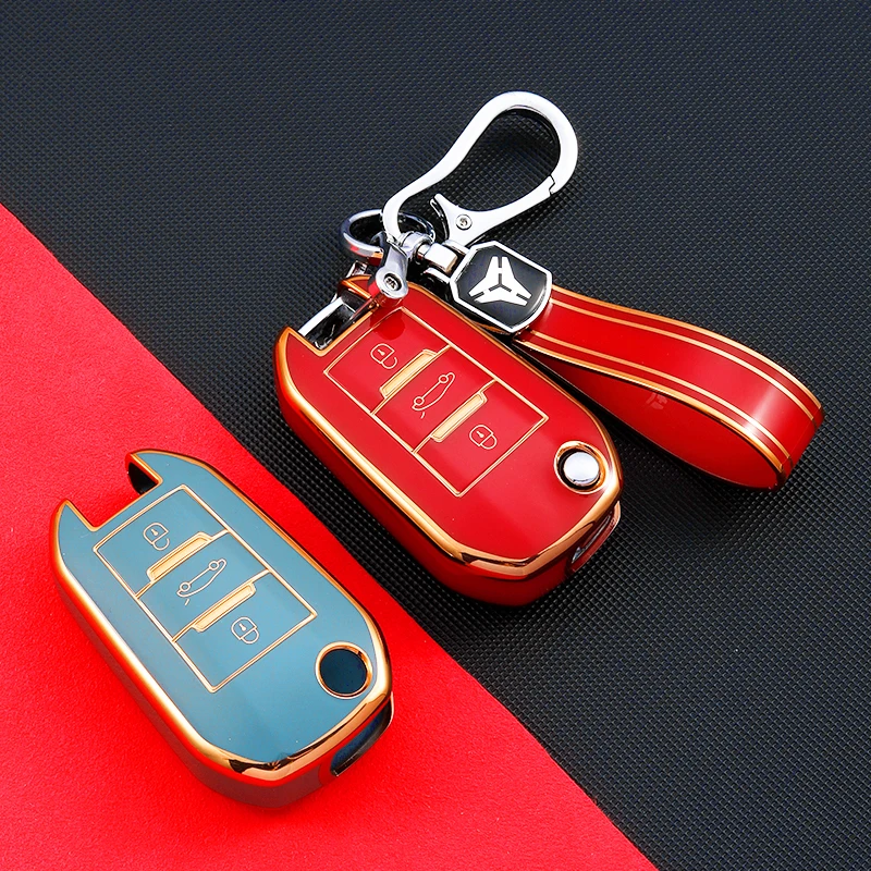 For Peugeot 3008 For Citroen C4 CACTUS C5 C3 C4L Remote Car Key Shell Case TPU Cover Bag