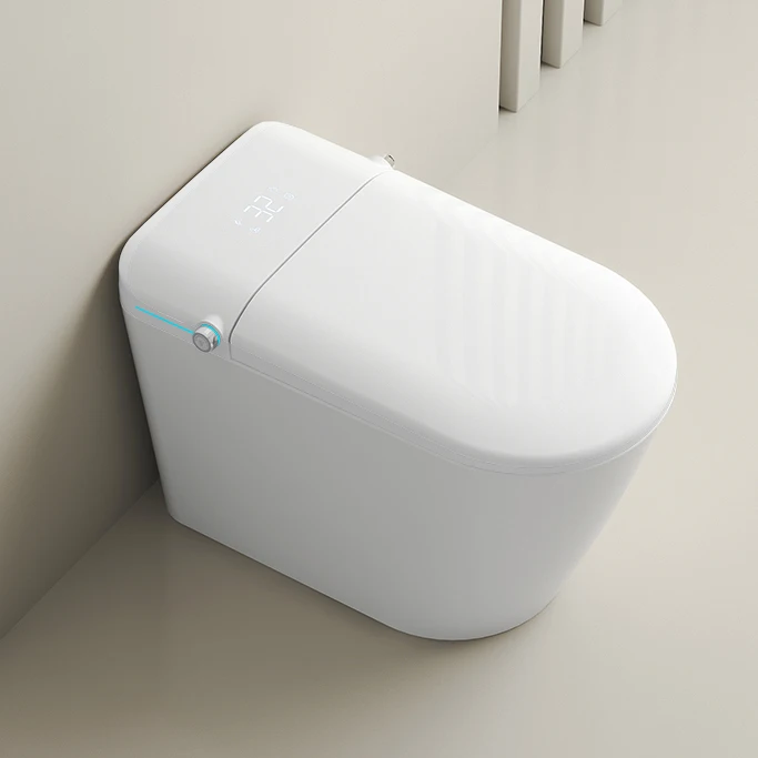 Modern Led Light Floor Mounted Household Bath Smart Toilet Foot Sensor Automatic Toilet With Concealed Cistern Tank