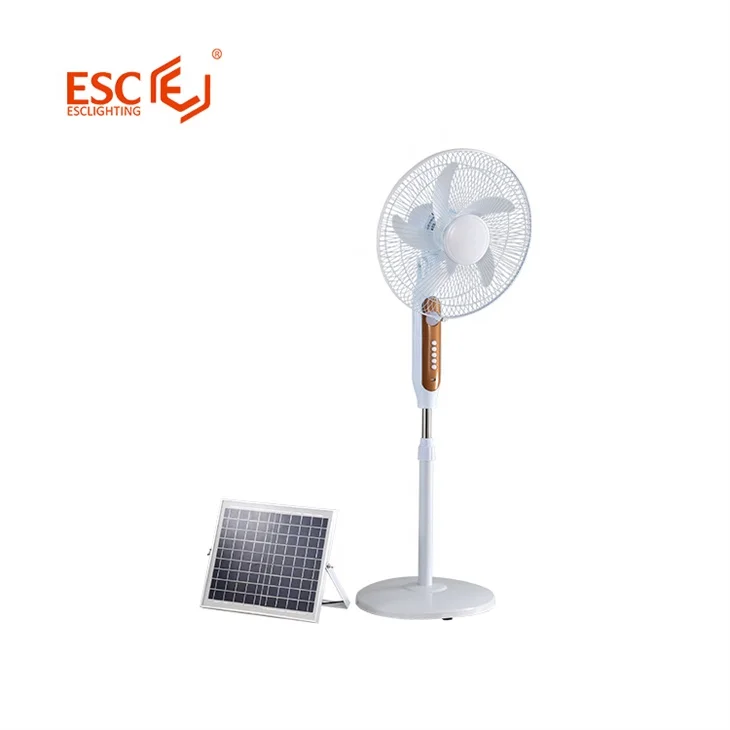 Hot sale rechargeable stand fan remote control 16 inch new arrival stand solar cool fan with solar panel