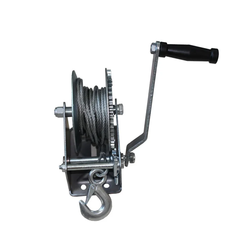 High-quality 1200lbs mini portable small boat trailer manual hand winch cable winch hand wire rope winch