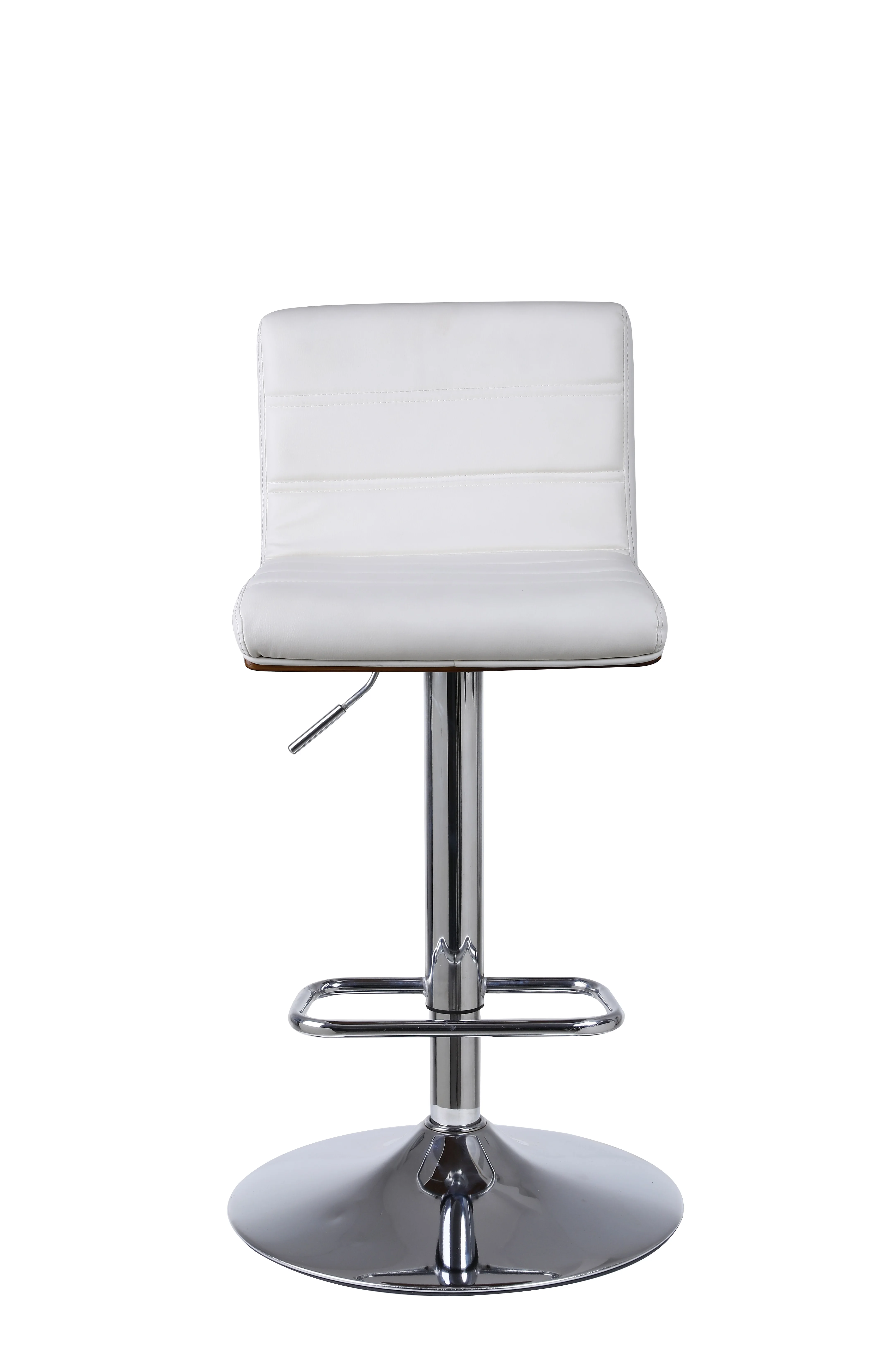Modern Design Chrome Gas Lift and White PU Bar Stool Synthetic Leather Home Bar Furniture