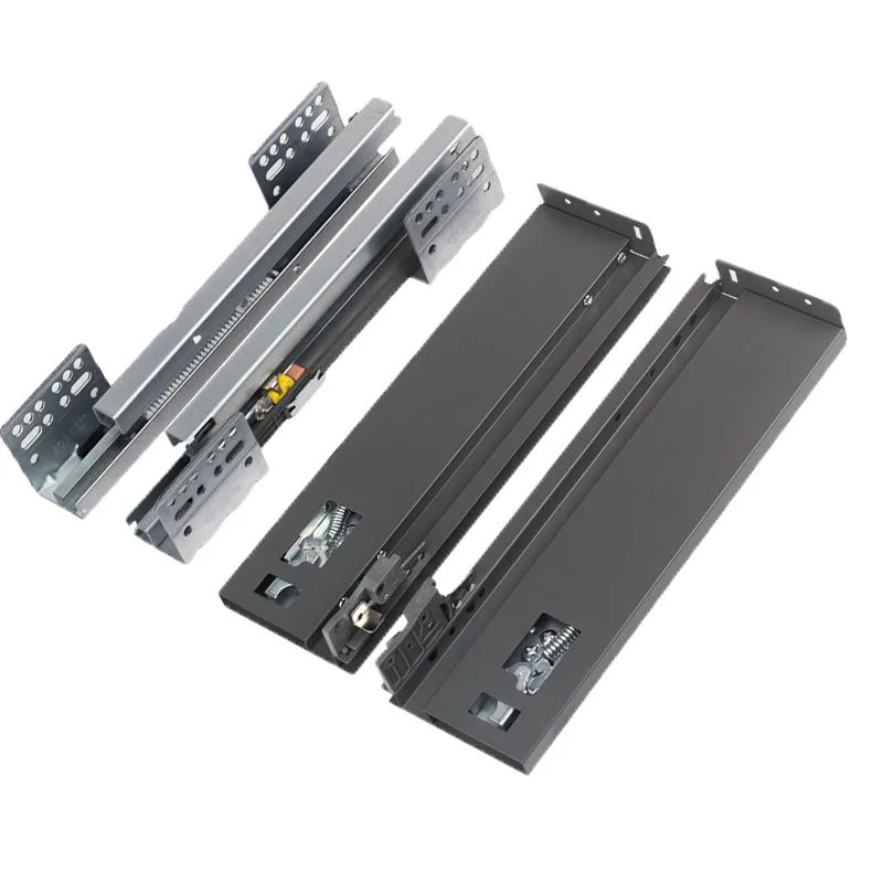 3 Fold Full Extension Hidden Telescopic Rails Soft Close Undermount Concealed Drawer Slide