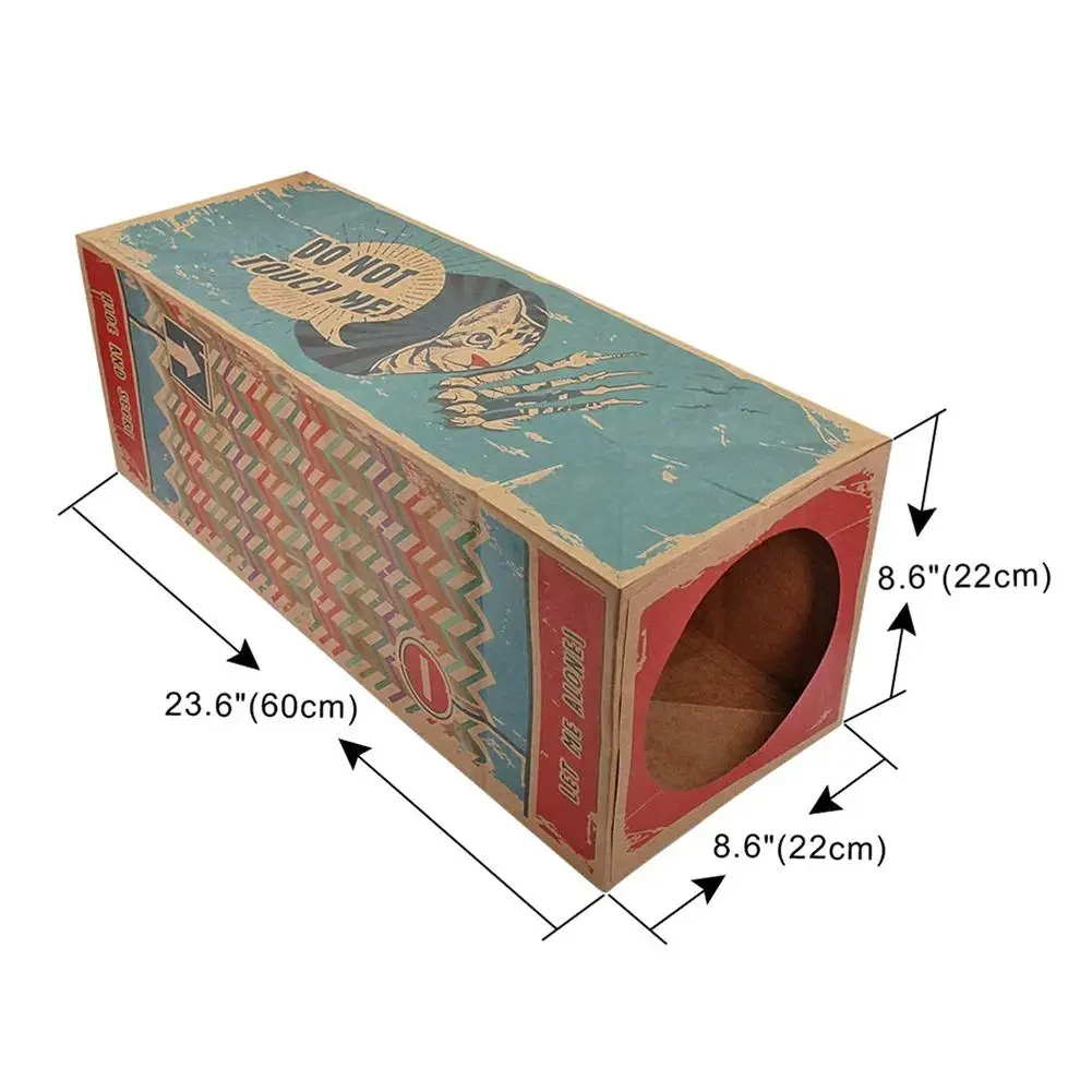 Funny Foldable Holes House Kitten Kraft Paper Tunnel Cave Hide and Seek Tube Toys for Cats Interactive