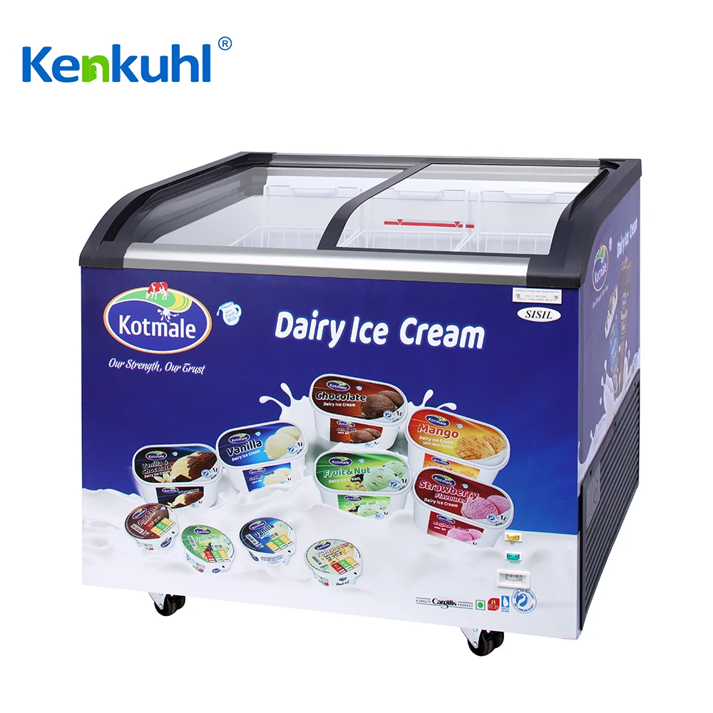 Stylish SD320Q Ice Cream Freezer  Curved Glass Design for Maximum Appeal