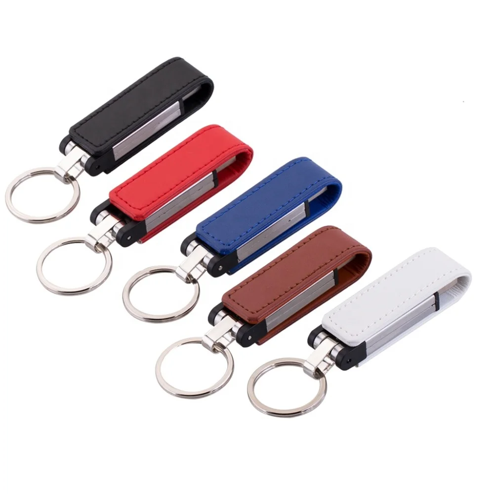 Key Ring Leather  USB Flash Drive USB 2.0 4GB 8GB 16GB 32GB Flash Drive Memory Pen drive 64GB 128GB Memoria Stick U Disk
