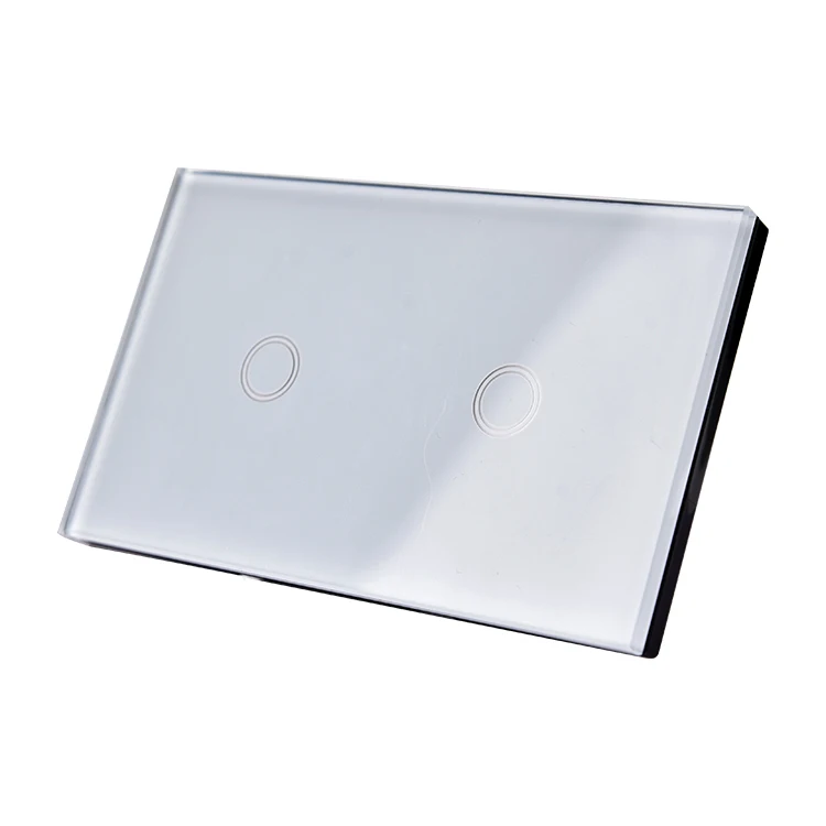
Smart Switches Work With WIFI, 2 Gang American Standard Switch Touch Control with Nocturnal Light indicator 