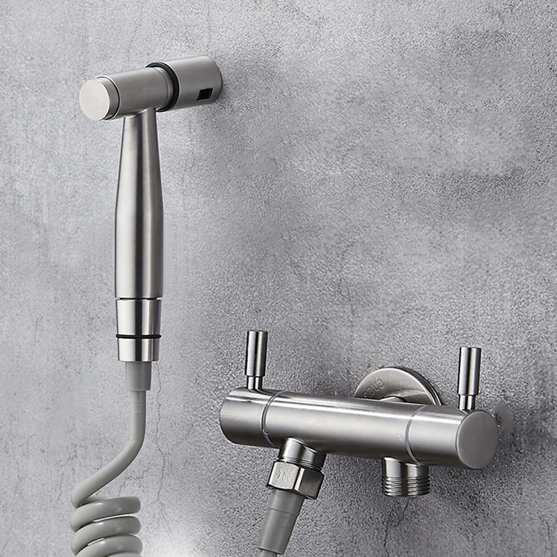 1/2 Inch Wall Mounted Stainless Steel 304 Double Outlet Angle Valve For Bathroom