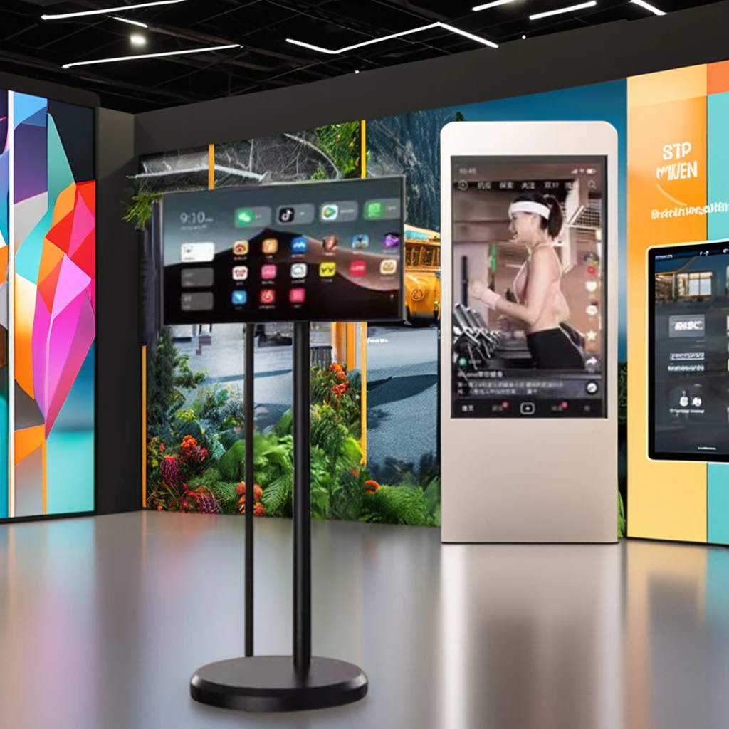New Trend 21.5/27 Inch Smart Android 12 Interactive Portable Touch LCD Screen TV WiFi IP65 Rated Indoor Elevator Use