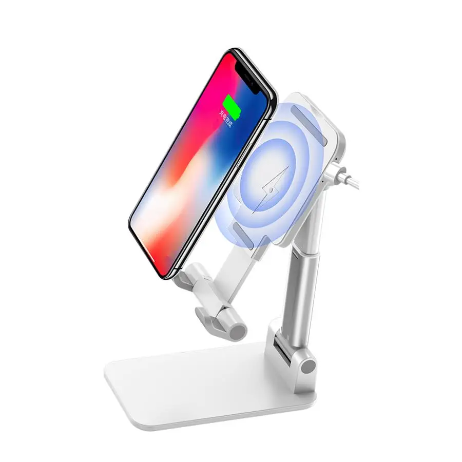 10W wireless charger smart phone stand holder folding desktop flexible mobile phone holder stand