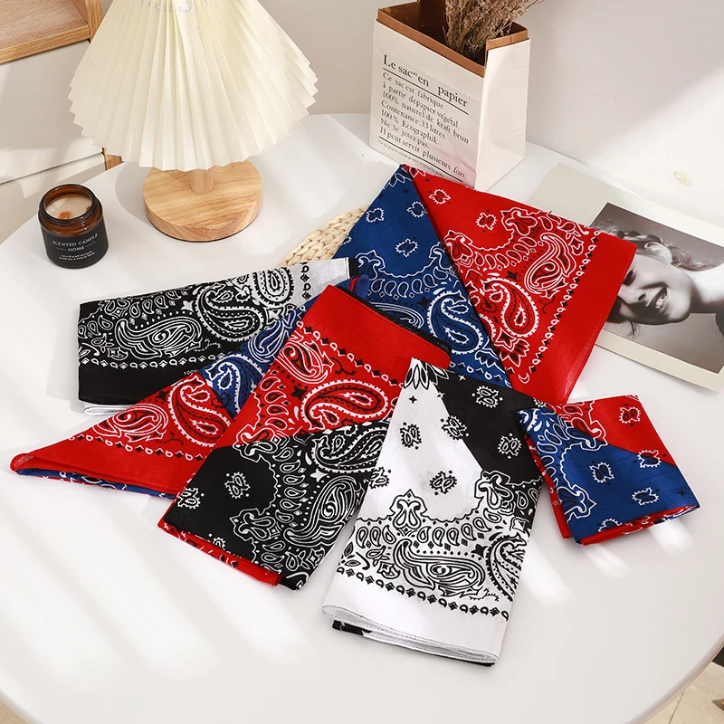FUBU Promotional Multi Function Custom Bandanas rolled hem Plain Style Print Cotton OEM Customized Item  Children Design Square
