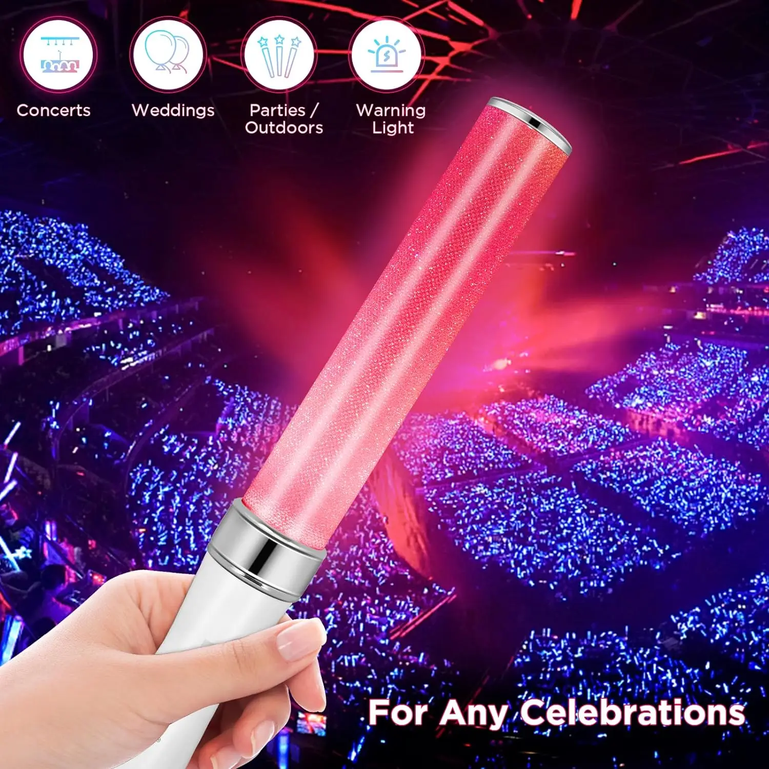 LED Glow Stick 15 colour manual automatic mode equipped with AAA battery powered LED Stick Concert Glow Stick Carnival Emergency