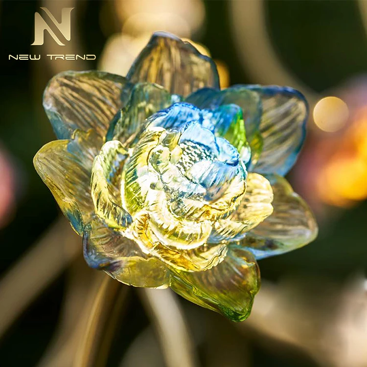 Professional Custom Project Light Indoor Decoration Glass Flower Luxury Custom LED Chandelier