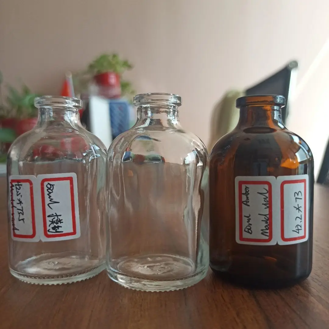pharmaceutical clear molded glass vials glass bottles for injection