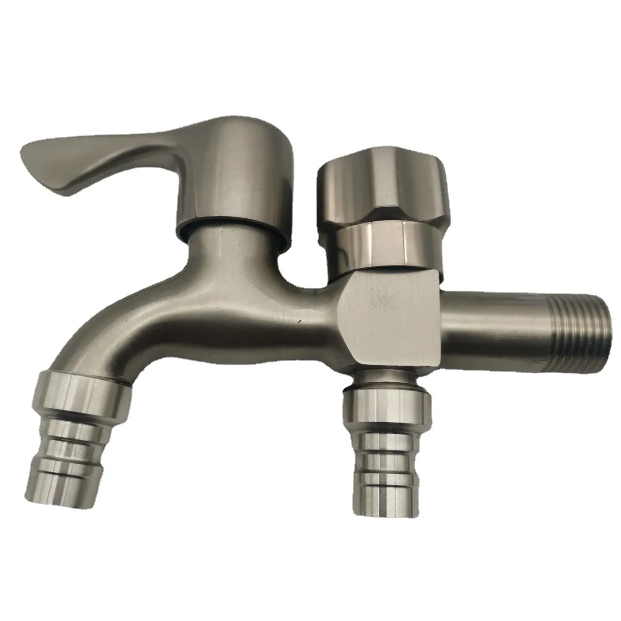 Modern Dual-Use Water Nozzle Faucet with Zinc Handle Front & Rear Splash-Proof for Bathroom & Washing Machine Wall Mounted
