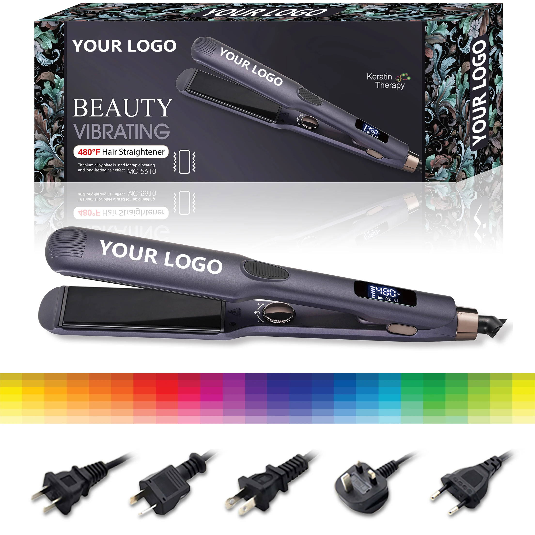 MAC Styler Pink Black Planchas De Cabello Ceramic Flat Iron PTC Heating Professional Hair Straightener