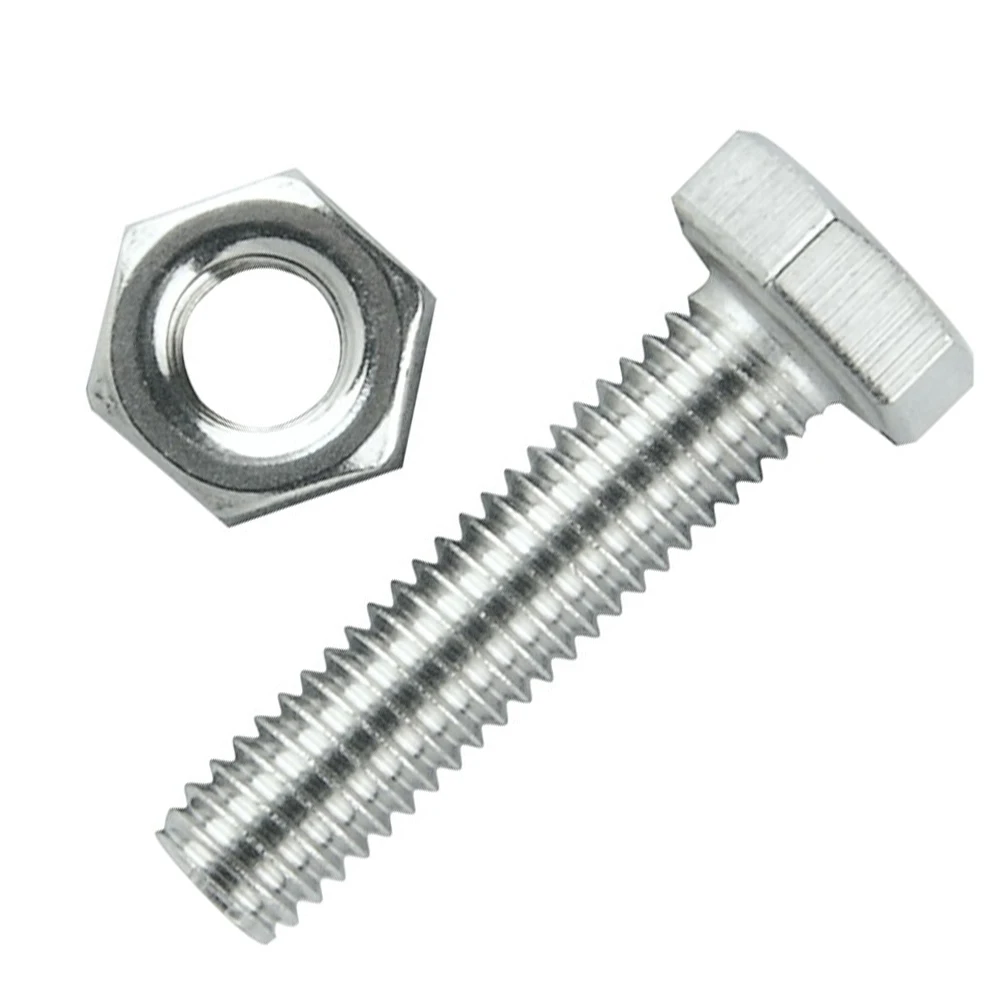Factory stock Stainless steel A2 A4 DIN931 partial half thread Hex bolt and nut and washer