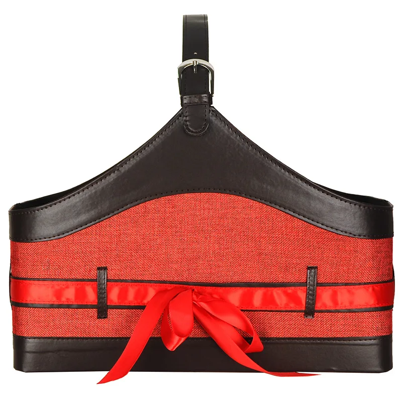 Factory Sale Hotel Gift Basket Leather New Years Gift Storage Basket PU Leather Wine Fruits Baskets for Gifts