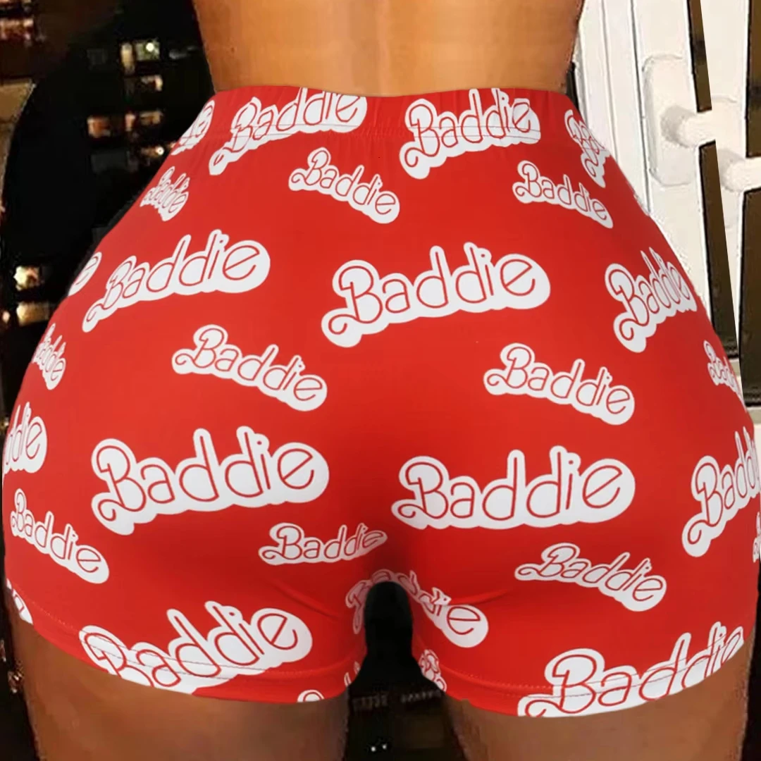 Wholesale Cheapest Printed Plus Size  Women Summer Hot Snack Shorts Candy Sets Snickers Snack Shorts