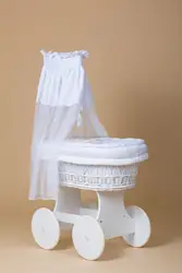Luxury New Design Baby Wicker crib moses Basket and Stand with Wheels