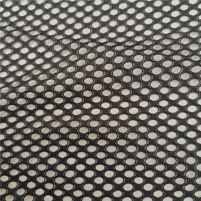 120-160sm Top manufacturer knitted fabric big and small hole breathable tulle mesh fabric for back lining