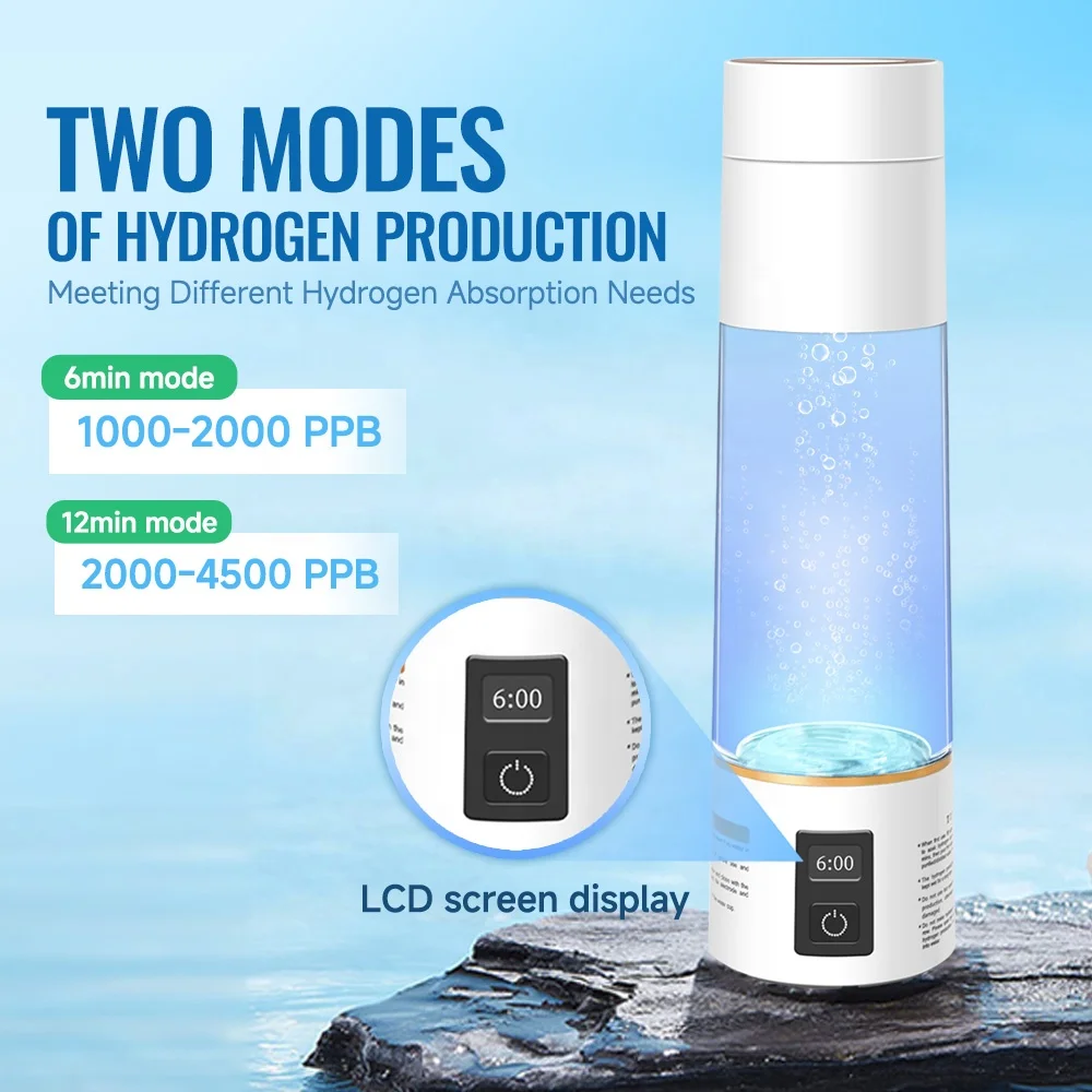 Fashion Potable Hydrogen Alkaline Ionizer Water Kettle Machine Handheld Hydrogen Water Bottle SPE