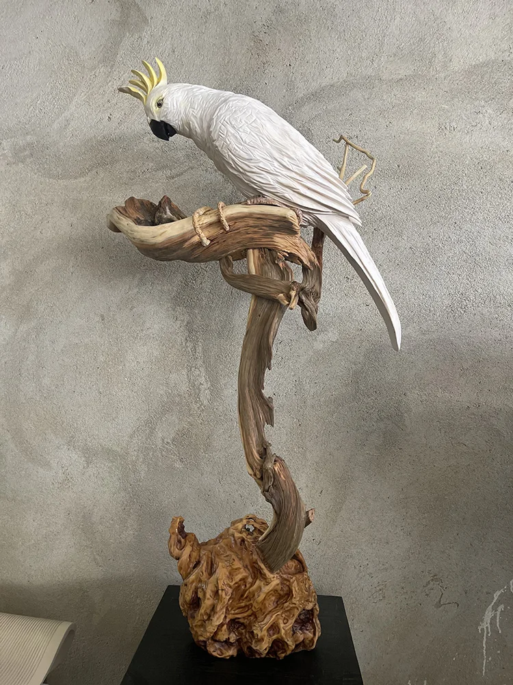 Home Decorative False Bird Parrot Sculpture Landscape Ornaments for Outdoor and Indoor Use