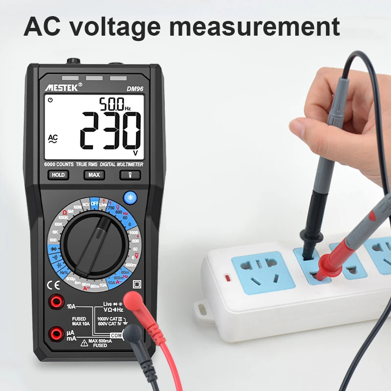 DM96 Digital Multimeter Small Pocket Counts AC/DC Volt Amp Ohm Diode Continuity Tester Ammeter Voltmeter Multimeter