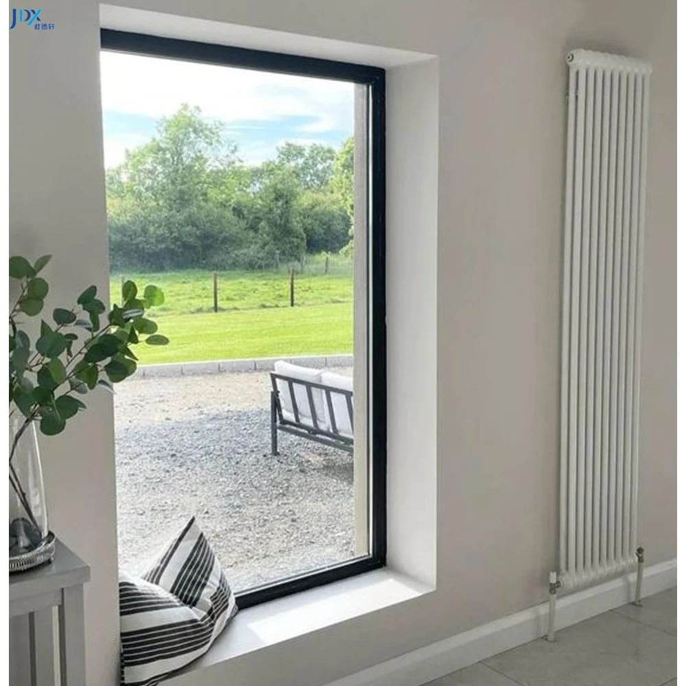 Hurricane Impact Bulletproof Fixed Window Canada Black Aluminum Fixed Windows Fixed Glass Window For House