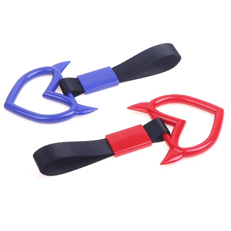 Auto Accessories Glow Tsurikawa Ring Devil Heart JDM Train Bus Handle Hand Strap Drift Charm Strap Drift Warning Ring for Car