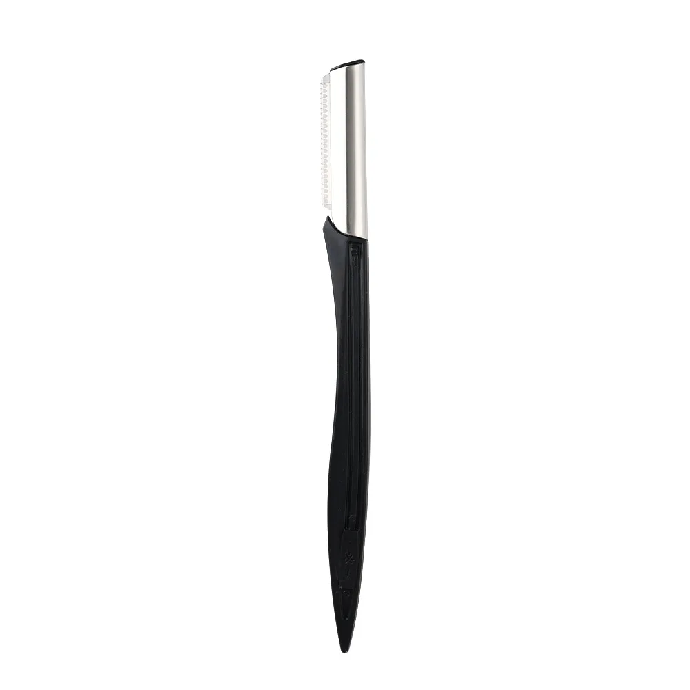 Private Label Beauty Straight Pink Black Eyebrow Razor With Transparent Cover Men Facial Hair Trimmer with Custom Label
