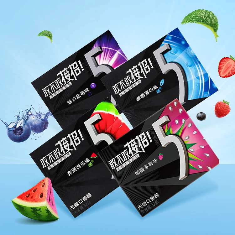 5 chewing gum fruit flavor