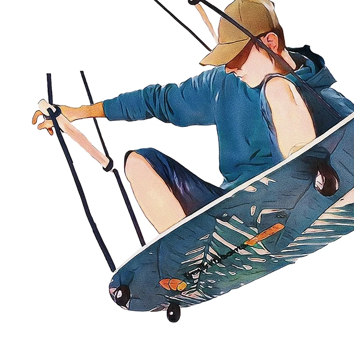 Деревянный стенд Amazon, доска для серфинга, скейтборд, Подвесные качели на дереве, набор с регулируемой веревкой для улицы, заднего двора