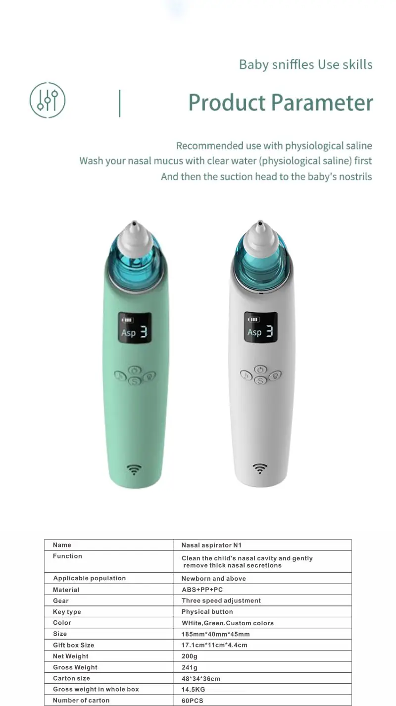 electronic nasal aspirator mucus extractor for babies 
