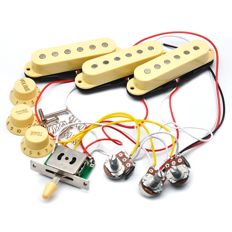 ST Electric Guitar Single Single Pickup Full Set of Lines with Pickup 250K Potentiometer Electric Guitar Connection Line