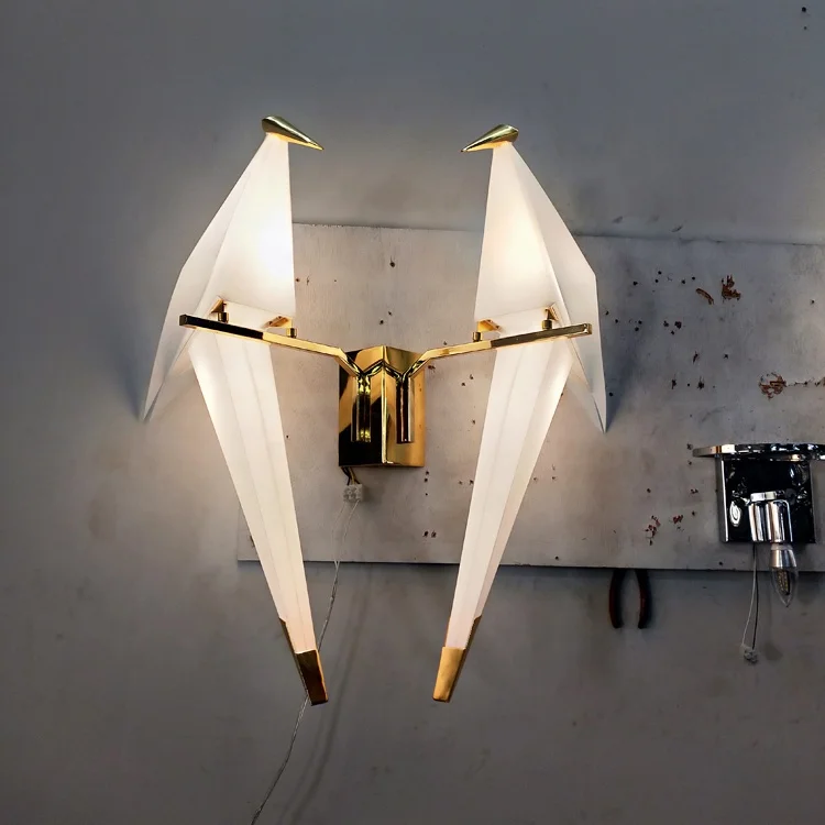 Креативный абажур в виде птицы, акриловый светодиодный настенный светильник для спальни, отеля JY7103
