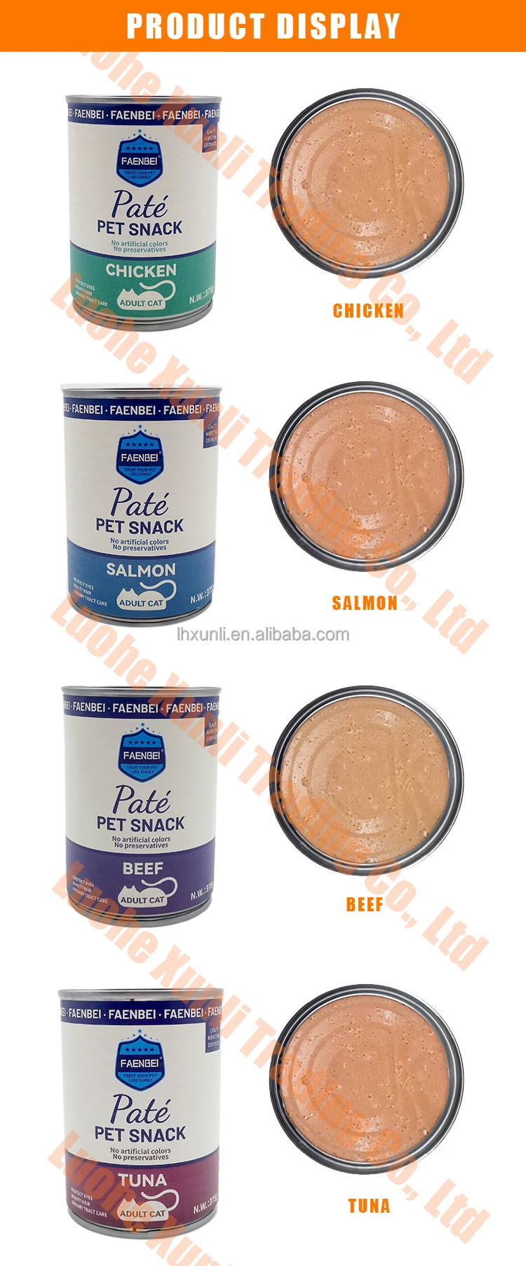 Factory price Cat Can Food Cat Wet kitten Food canned cat kitten wet food nutritious snack for wholesale(4 flavors)