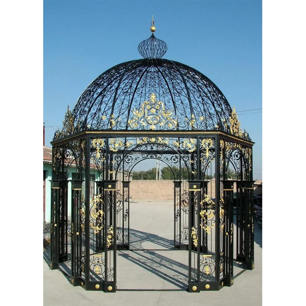 Cheap Price Custom Natural Stone Marble Outdoor Garden metal Gazebo