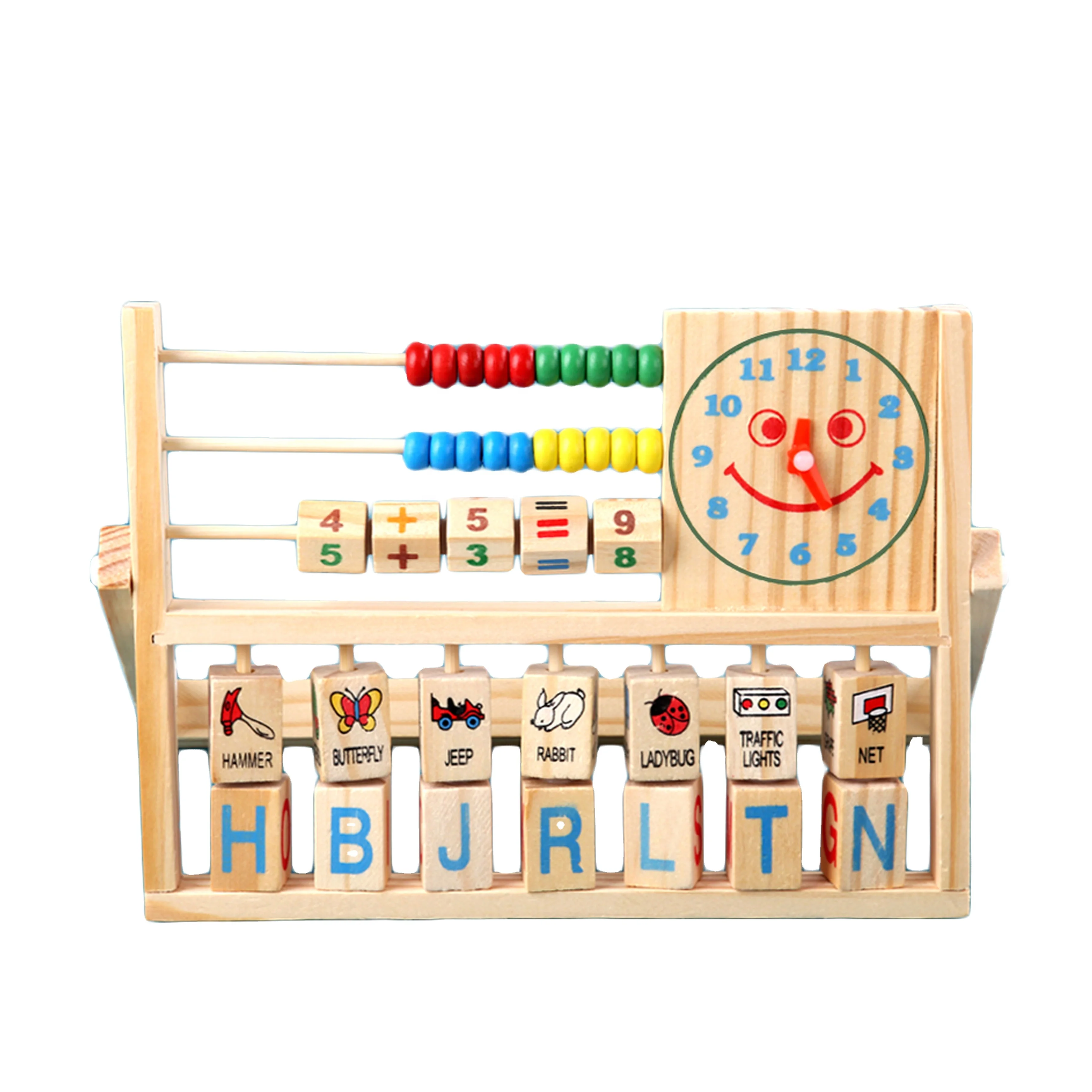 Wooden Abacus Kids Wooden Toys Rainbow Building Blocks Music Pattern Learning Toys Educational Toys