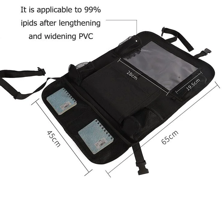 High quality universal car kick mat back seat protector backseat storage bag car seat organizer with touch screen tablet holder