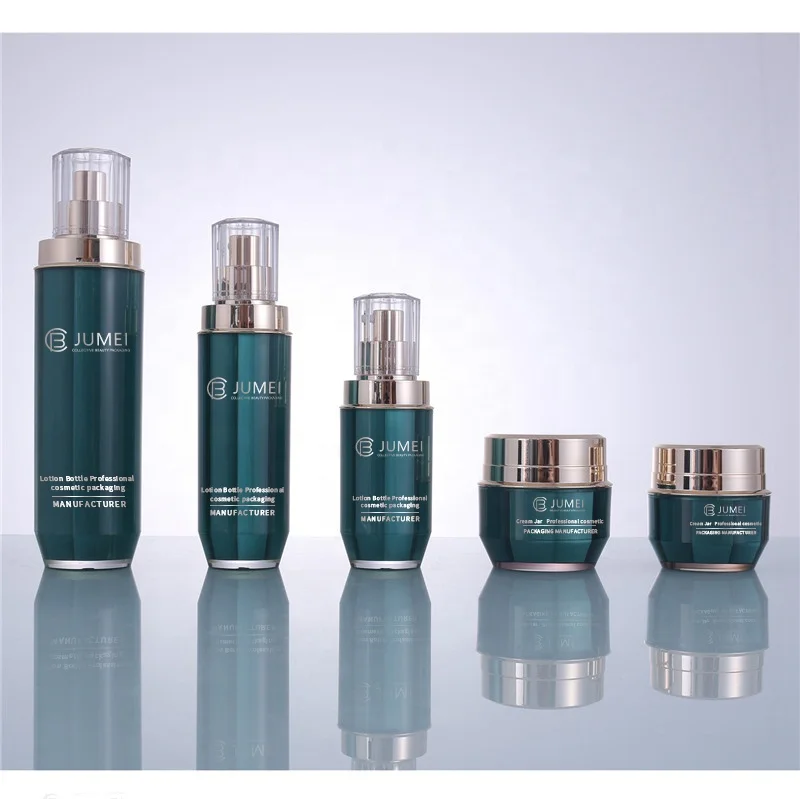 Emerald Green 4 oz Cosmetic Bottle Luxury Cosmetic Plastic Cream Jar