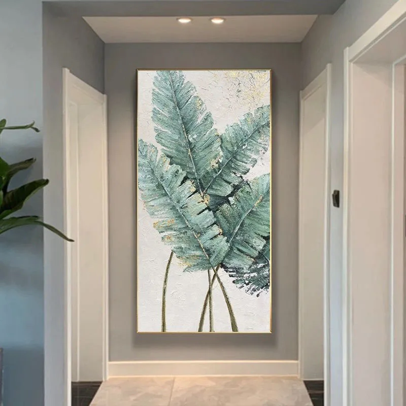 Nordic Simple Style Decoration wall art home decor living room natural abstract gold leaf canvas 100% handpainted paintings