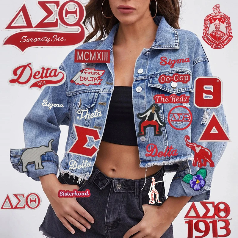 Gamma Phi Delta Sorority 1943 Shield J15 AKA Embroidery Patch Custom Oversized Sorority Pink Embroidered Chenille Patches