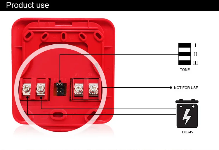 Conventional Mini Fire Alarm Strobe Siren sounder with Tube flash 60 times