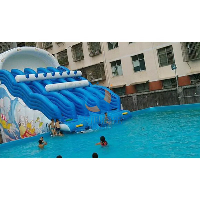 Special Triple Water Slide for Family Surfing Wave Games Custom Size PVC Inflatable Floating Swimming Pool Outdoor Water Parks