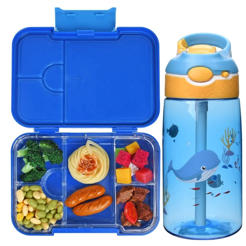 Sealed Leakproof High Capacity Bento Box Compartment Lunch Box with Cutlery Design Stainless Steel Food Plastic Lunch Box Tritan