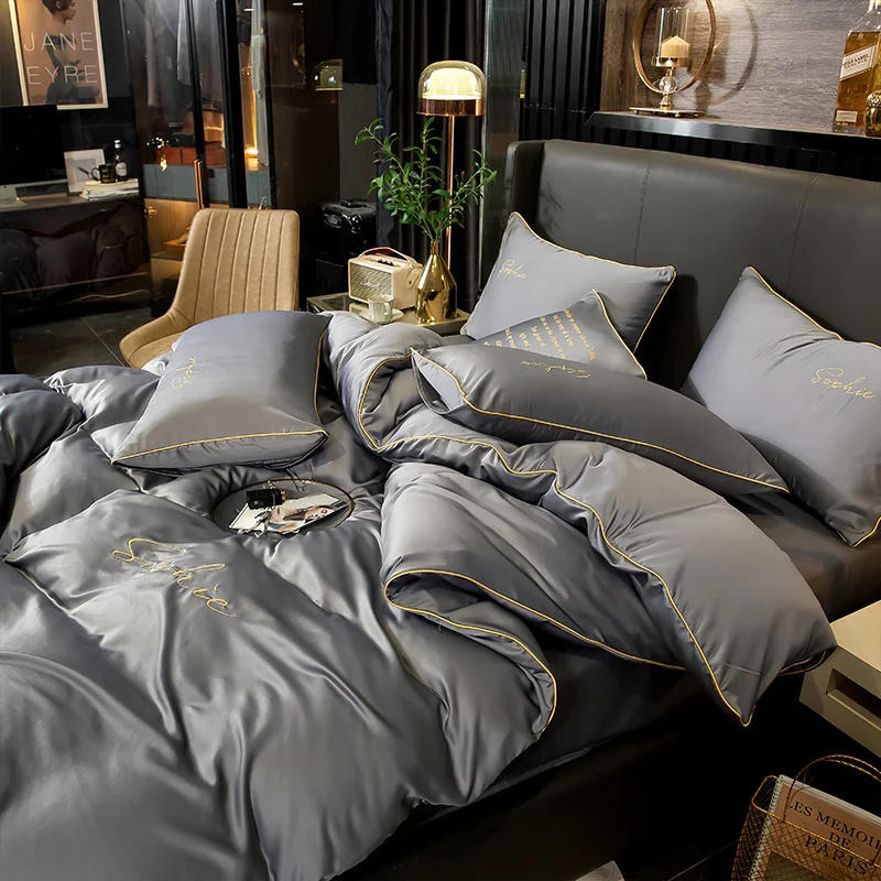 Роскошные блестящие постельные принадлежности four seasons, постельное белье, шелковые постельные принадлежности для отеля, 19 мм, Королевский размер, 100% натуральный Комплект постельного белья