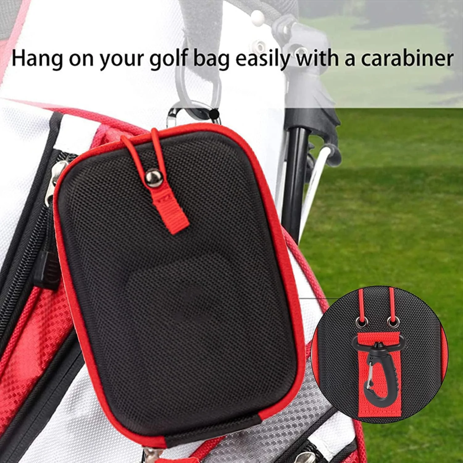 Golf Rangefinder Hard Shell Case-Bushnell Callaway Laser Range Finder Travel Bag Zipper Oxford Outdoor EVA Carry Bag Carabiner